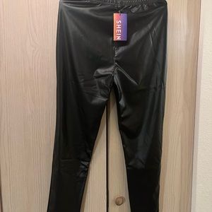 I am selling leather pants, Color is black, Size large,brand SHEIN.